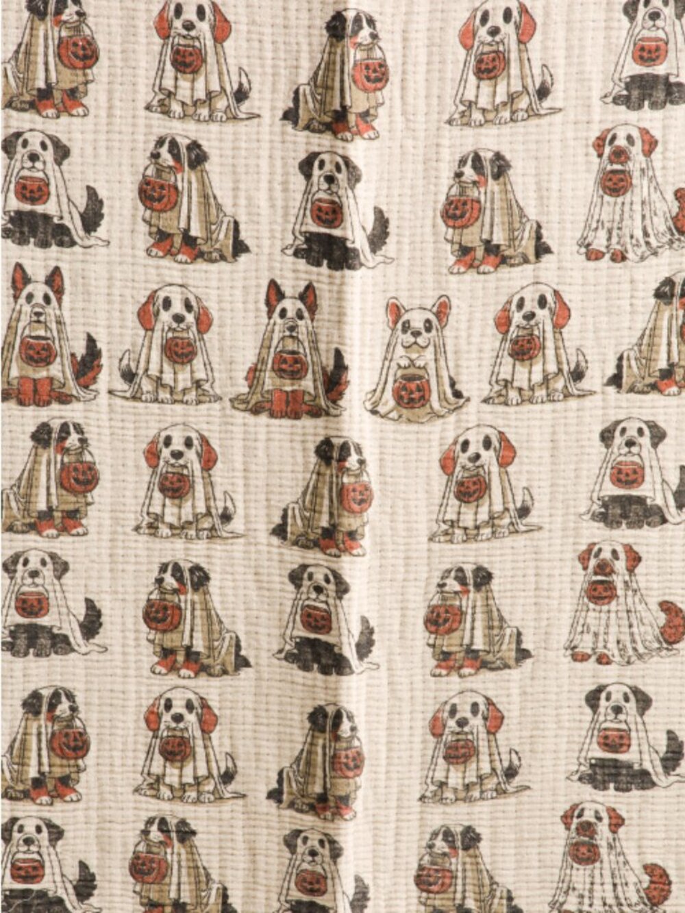 WELL DRESSED HOME Halloween Dogs Ghost Costume Reversible Cotton Throw Blanket